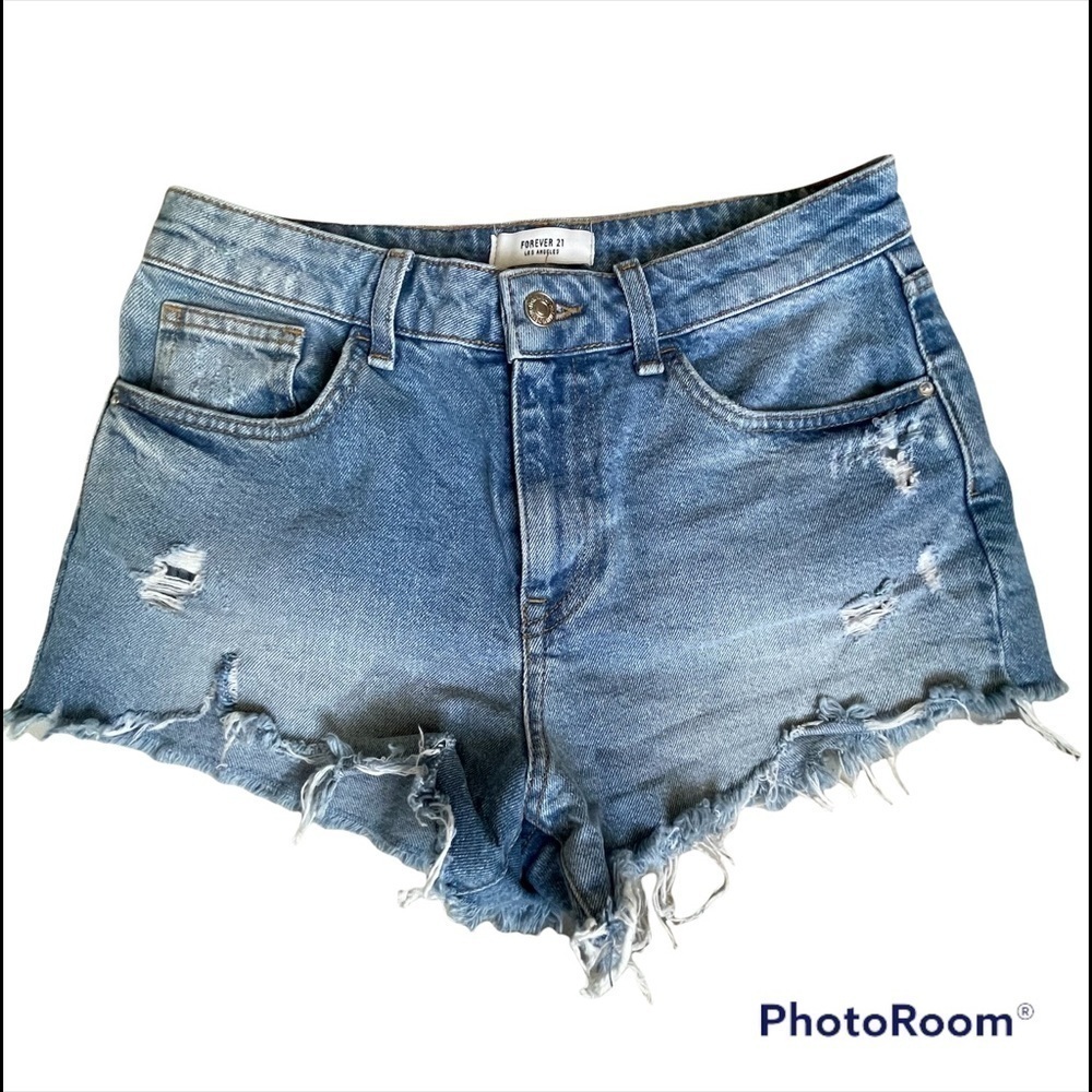 FOREVER 21 DISTRESSED CUTOFF JEAN SHORTS Size 27